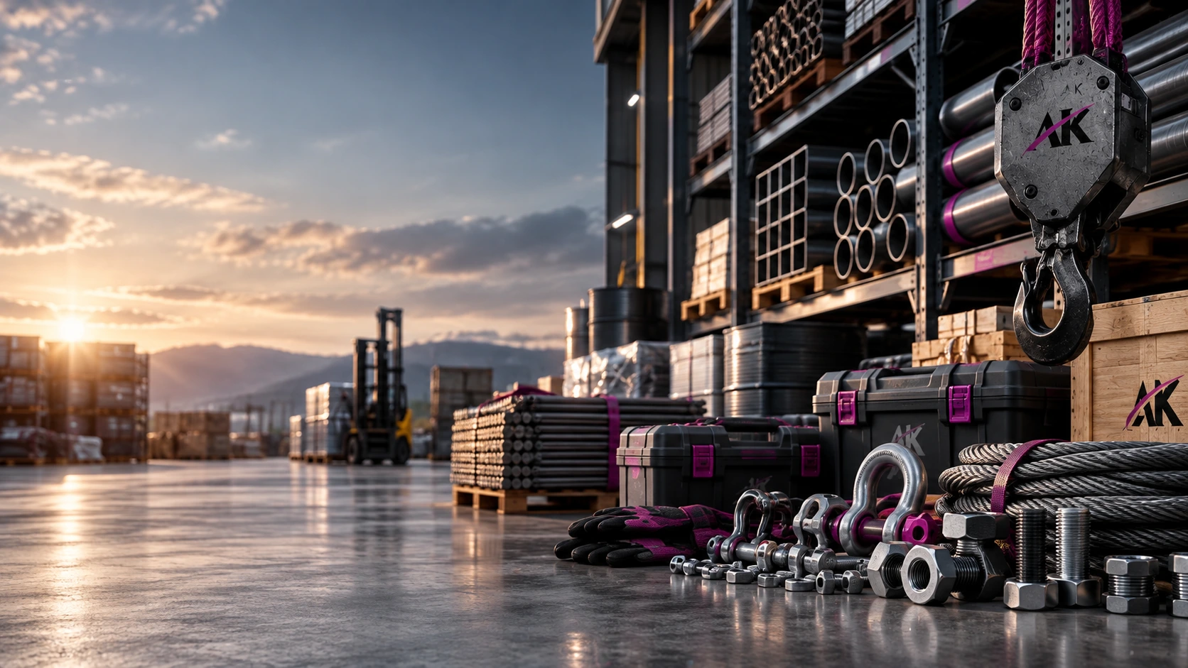 Industrial lifting, rigging and hardware supplies prepared by AKGLOBAL